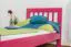 Kinderbett / Jugendbett "Easy Premium Line" K8, Buche Vollholz massiv rosa lackiert - Liegefläche: 90 x 190 cm