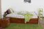 Einzelbett/ Funktionsbett "Easy Premium Line" K4, inkl. 2 Schubladen und 1 Abdeckblende, 140 x 200 cm Buche Vollholz massiv kirschrot lackiert