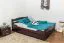 Einzelbett/ Funktionsbett "Easy Premium Line" K4, inkl. 2 Schubladen und 1 Abdeckblende, 140 x 200 cm Buche Vollholz massiv schokobraun lackiert