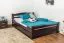 Einzelbett/ Funktionsbett "Easy Premium Line" K4, inkl. 2 Schubladen und 1 Abdeckblende, 140 x 200 cm Buche Vollholz massiv schokobraun lackiert