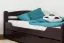 Einzelbett/ Funktionsbett "Easy Premium Line" K4, inkl. 2 Schubladen und 1 Abdeckblende, 140 x 200 cm Buche Vollholz massiv schokobraun lackiert