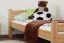 Kinderbett / Jugendbett Buche massiv Vollholz Natur 118, inkl. Lattenrost - Abmessung 80 x 200 cm (B x L)