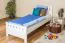 Kinderbett / Jugendbett Kiefer massiv Vollholz weiß 68, inkl. Lattenrost - Abmessung 80 x 200 cm