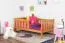 Kinderbett / Juniorbett Kiefer massiv Vollholz Erlefarben 96, inkl. Lattenrost - 90 x 160 cm (B x L)