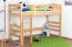 Kinderbett / Hochbett "Easy Premium Line" K22/n, Buche Vollholz massiv Natur - Liegefläche: 90 x 200 cm