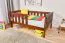 Kinderbett / Juniorbett Kiefer massiv Vollholz Nussfarben 96, inkl. Lattenrost - 90 x 160 cm (B x L)