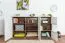 Kommode Manase 07, Farbe: Eiche Braun / Weiß Hochglanz - 97 x 180 x 41 cm (H x B x T)
