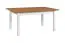Tischgruppe X mit 6 Stühlen, großer Esszimmer Tisch in Weiß/Eiche, modernes und einfaches Design, stabile Holzstühle gepolstert, Polster: Schwarz