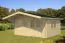 Gartenhaus aus nordischen Fichtenholz, 70 mm Blockbohlenhaus, Grundfläche: 17,86 m², Satteldach, Außenmaße: 470 x 380 cm, Fenster und Tür aus Isolierglas