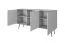 Wohnzimmer - Set E Horsham, 3-teilig, Farbe: Schwarz, Push-to-open Funktion, eine schmale Kommode, ein Sideboard, ein Schminktisch, ABS-Kanten, Beine: Schwarz