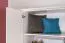 Drehtürenschrank / Kleiderschrank mit LED-Rahmen Siumu 36, Farbe: Weiß / Weiß Hochglanz - 226 x 277 x 60 cm (H x B x T)