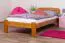 Kinderbett / Jugendbett Kiefer Vollholz massiv Eichefarben A5, inkl. Lattenrost - Abmessung 90 x 200 cm