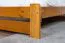 Einzelbett / Gästebett Kiefer Vollholz massiv Eichefarben A7, inkl. Lattenrost - Abmessungen: 120 x 200 cm