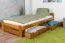 Futonbett / Massivholzbett Kiefer Vollholz massiv Eichefarben A9, inkl. Lattenrost - Abmessung 90 x 200 cm 