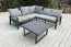 Gartensitzgruppe Pisa - 3-teilig mit Tisch, Farbe: anthrazit, bestehend aus zwei bequemen Sofas, Tischplatte aus Keramikglas, Polsterung UV-beständig