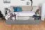 Schublade für Kinderbett / Jugendbett Hermann 01, Farbe: Weiß gebleicht / Grau, massiv - 29 x 90 x 192 cm (H x B x L)