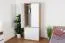 Jugendkleiderschrank, Farbe: Eiche / Weiß - Abmessungen: 195 x 80 x 52 cm (H x B x T)