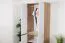 Jugendkleiderschrank, Farbe: Eiche / Weiß - Abmessungen: 195 x 80 x 52 cm (H x B x T)