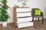 Jugendzimmer - Kommode Alard 05, Farbe: Eiche / Weiß - Abmessungen: 94 x 80 x 40 cm (H x B x T)