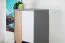 Stilvoller Jugendzimmer - Schrank Klemens 04 mit 5 Fächern, Grau / Weiß / Eiche, 144 x 50 x 38 cm, bietet viel Stauraum, dreifarbig und stilvoll