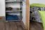 Stilvoller Jugendzimmer - Schrank Klemens 04 mit 5 Fächern, Grau / Weiß / Eiche, 144 x 50 x 38 cm, bietet viel Stauraum, dreifarbig und stilvoll