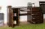 Robuster Schreibtisch Kiefer Vollholz Junco 187, Wallnussfarben, 75 x 140 x 55 cm, mit 4 Schubladen, Tastaturfach und 3 Fächern, sehr robust und stabil