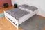 Weißes modernes Einzelbett / Gästebett Buche Vollholz 115, inkl. Lattenrost, Liegefläche 140 x 200 cm, langlebig und stabil, einfache Montage