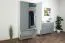 Schlafzimmer - Kleiderschrank Hochglanz, Farbe: Weiß / Grau - Abmessung: 209 x 90 x 56 cm (H x B x T)