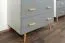 Schlafzimmer - Kleiderschrank Hochglanz, Farbe: Weiß / Grau - Abmessung: 209 x 90 x 56 cm (H x B x T)