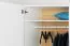 Schlafzimmer - Kleiderschrank Hochglanz, Farbe: Weiß / Grau - Abmessung: 209 x 90 x 56 cm (H x B x T)