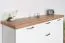 Kommode Lotofaga 11, Farbe: Weiß / Walnuss - 102 x 167 x 48 cm (H x B x T)