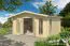 Gartenhaus G290 Natur inkl. Fußboden - 44 mm Blockbohlenhaus, Grundfläche: 17,28 m², Satteldach