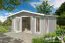 Gartenhaus G290 Lichtgrau inkl. Fußboden - 44 mm Blockbohlenhaus, Grundfläche: 17,28 m², Satteldach
