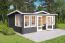 Gartenhaus G286 Carbongrau inkl. Fußboden - 44 mm Blockbohlenhaus, Grundfläche: 20,14 m², Satteldach