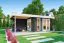Gartenhaus G285 Carbongrau inkl. Fußboden - 44 mm Blockbohlenhaus, Grundfläche: 22,75 m², Flachdach