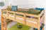 Etagenbett 90 x 200 cm für Erwachsene "Easy Premium Line" K17/n inkl. 2 Schubladen und 2 Abdeckblenden, Buche Massivholz Natur lackiert, teilbar