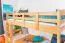 Etagenbett / Stockbett 90 x 200 cm für Kinder "Easy Premium Line" K17/n inkl. 2 Schubladen und 2 Abdeckblenden, Buche Massivholz Natur lackiert, teilbar