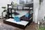 Etagenbett / Stockbett 90 x 200 cm "Easy Premium Line" K17/n inkl. Liegeplatz und 2 Abdeckblenden, Buche Massivholz Schokobraun lackiert, teilbar