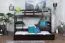 Etagenbett / Stockbett 90 x 200 cm "Easy Premium Line" K17/n inkl. Liegeplatz und 2 Abdeckblenden, Buche Massivholz Schokobraun lackiert, teilbar