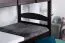 Etagenbett / Stockbett 90 x 200 cm "Easy Premium Line" K17/n inkl. Liegeplatz und 2 Abdeckblenden, Buche Massivholz Schokobraun lackiert, teilbar