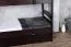 Etagenbett / Stockbett 90 x 200 cm "Easy Premium Line" K17/n inkl. Liegeplatz und 2 Abdeckblenden, Buche Massivholz Schokobraun lackiert, teilbar