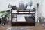 Etagenbett / Stockbett 90 x 200 cm "Easy Premium Line" K17/n inkl. Liegeplatz und 2 Abdeckblenden, Buche Massivholz Schokobraun lackiert, teilbar