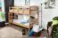 Etagenbett für Erwachsene "Easy Premium Line" K18/n, Kopfteil mit Löchern, Buche Vollholz massiv Natur - 90 x 190 cm, (L x B) teilbar