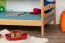 Kinder- Etagenbett / Stockbett "Easy Premium Line" K18/n, Kopfteil mit Löchern, Buche Vollholz massiv Natur - 90 x 190 cm, (L x B) teilbar