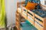 Kinder- Etagenbett / Stockbett "Easy Premium Line" K18/n, Kopfteil mit Löchern, Buche Vollholz massiv Natur - 90 x 190 cm, (L x B) teilbar