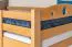 Etagenbett / Stockbett "Easy Premium Line" K19/n, Kopf- und Fußteil mit Löchern, Buche Vollholz massiv Natur - 90 x 190 cm (B x L), teilbar