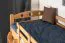 Etagenbett / Stockbett "Easy Premium Line" K19/n, Kopf- und Fußteil mit Löchern, Buche Vollholz massiv Natur - 90 x 190 cm (B x L), teilbar
