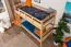 Kinder- Etagenbett / Stockbett "Easy Premium Line" K19/n, Kopf- und Fußteil mit Löchern, Buche Vollholz massiv Natur - 90 x 190 cm (B x L), teilbar