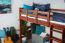 Hochbett 90 x 200 cm für Kinder, "Easy Premium Line" K22/n, Buche Massivholz kirschfarben, teilbar