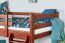 Hochbett 90 x 200 cm für Kinder, "Easy Premium Line" K22/n, Buche Massivholz kirschfarben, teilbar